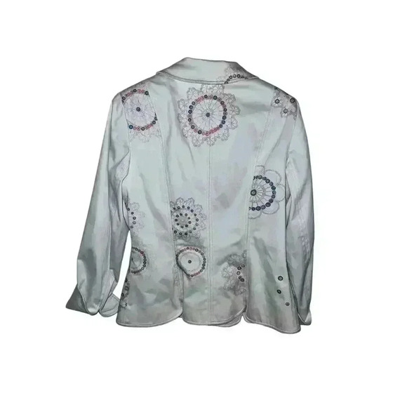 Kay Unger New York white blazer size 8 Avant Garde Secretary Office Siren - Picture 2 of 7